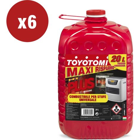 6 taniche da 20 litri di combustibile liquido "toyotomi plus" - totale di 120 litri (1/4)