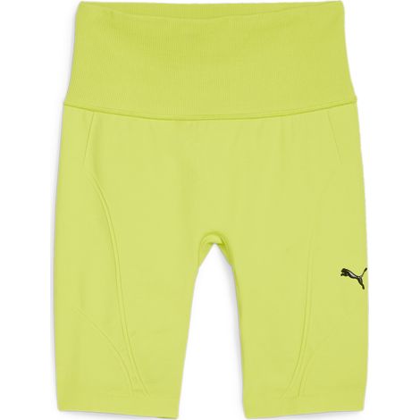 Pantalones cortos Puma SHAPELUXE SEAMLESS para mujer, 6'', amarillo, 52438639, talla XS