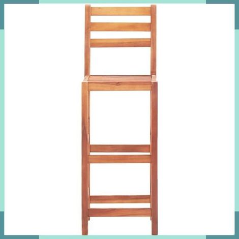 46315 Chaises de bar lot de 4 bois d'acacia solide (1/5)