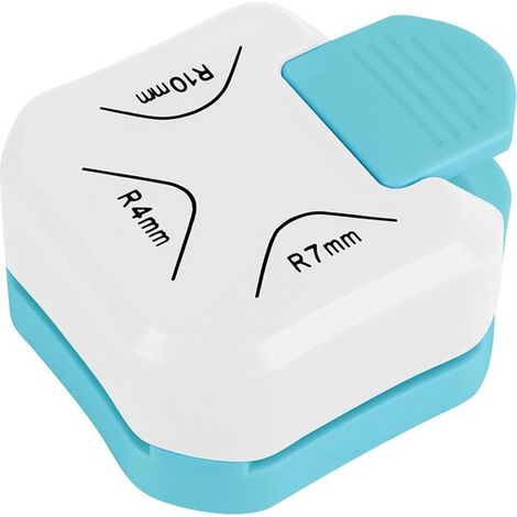 Eckenstanzer,3-in-1-Papiereckenrunder (R4 mm + R7 mm + R10 mm),Stanzer für Bastelarbeiten,Briefumschlagstanzer,Scrapbooking und Journaling,weiß (1/5)