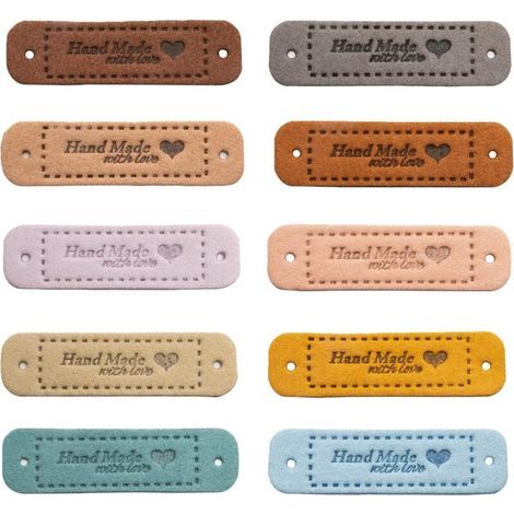 100 graziose etichette decorative fatte a mano con fori, ideali per lavori di artigianato, cucito, uncinetto, maglia e creazione di cappelli (disponibili in vari colori). (1/5)