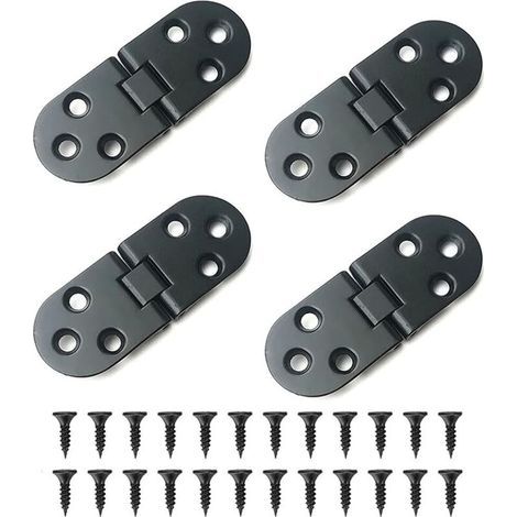 Cerniera a ribalta, 4 pezzi, cerniera a ribalta pieghevole in lega di zinco nera, cerniera a ribalta per porta, cerniera a ribalta per accessorio di ferramenta per mobili (1/4)