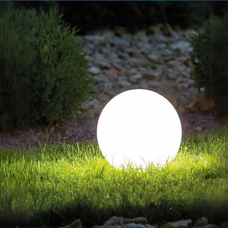 BEPER P207ILO225 Sfera Luminosa da Giardino LED RGB, Luce Bianca e Multicolore con Sensore Crepuscolare, Impermeabile IP44, Ricaricabile a Energia Solare con Picchetto per Esterni, Diametro 25 cm (1/5)