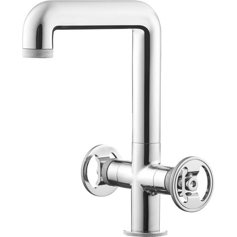 PRESTO 7964300 STREM Grifo De Lavabo Alto Bimando Pulsador Round Con Desagüe Semiautomático - ref: 7964300 (1/2)