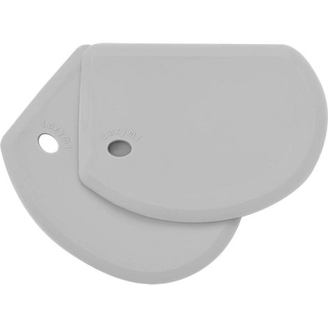 2x Spatules à pâte en silicone grandes, Coupe-pâte flexible avec trou de suspension, Gris