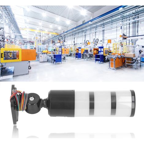Feu de signalisation LED BERM® à 3 couches, à allumage constant, avec avertisseur sonore, pliable, pour machines-outils industrielles, 12-24 V CC (1/5)