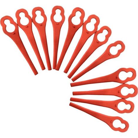 Paquete de 50 cuchillas de repuesto, aptas para cortacéspedes y desbrozadoras de Einhell, GE, GC, BG, RG y otras marcas. (105 mm) (1/2)