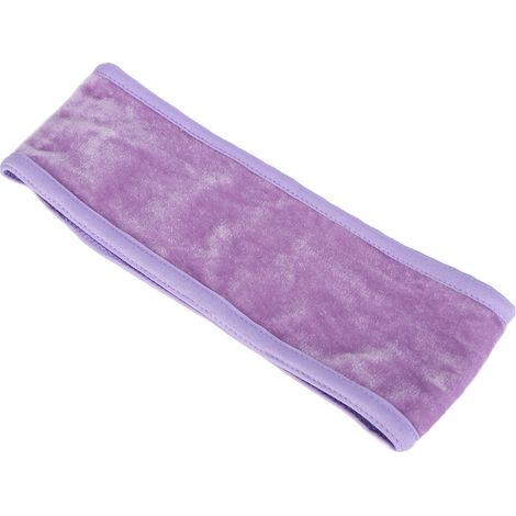 Bandeau SPA pour le visage, maquillage, douche, bain, bandage, bandeau de sport, tissu, serviette extensible ajustable, violet (1/5)