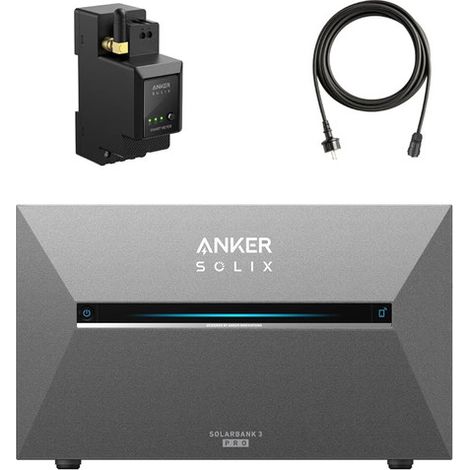 Kit Anker Solarbank 3 E2700 Pro avec Compteur Intelligent 2.7kWh LFP, 3.6kW PV, 1 200W bidirectionnel, 16kWh extensible, Plug&Play