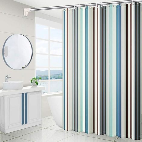180 x 200 cm Rideau de douche textile Anti moisissure et imperméable Antibactérien Lavable PEVA Avec anneaux (1/5)