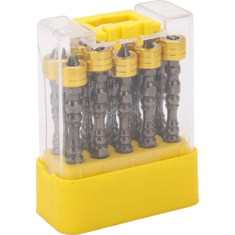 10 embouts de vissage magnétiques 1/4" double extrémité en acier allié pour perceuse, tête cruciforme et douille hexagonale (1/5)