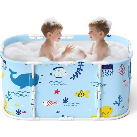 Baignoire pliable portable pour adultes, 110Lx60Wx54Hcm spa avec douche chaude (1/5)