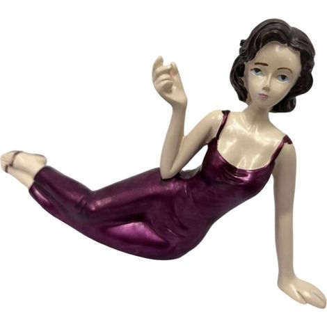 Statua di donna sdraiata realizzata a mano, ornamento in resina-2