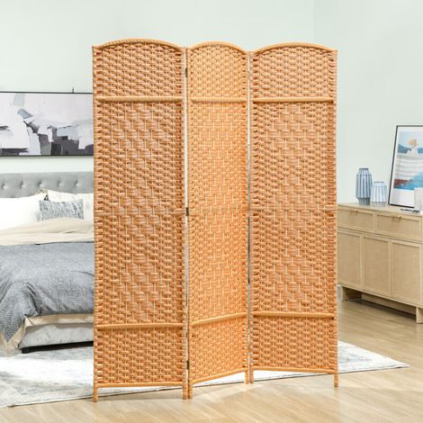 Cloison amovible Paravent intérieur en bois 3 panneaux séparateur de pièce pliable pour salon chambre 135 x 180 cm brun clair (1/5)