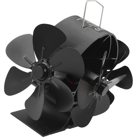 Plyisty Ofenventilator, 3-köpfiger 270-Grad-Holzofenventilator für Gartenhäuser