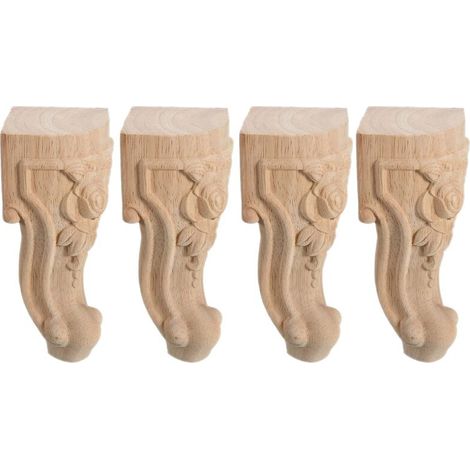 Pieds de meubles en bois massif sculpté non finis, pour canapé, table basse, pouf, causeuse, meuble (8 pouces, lot de 10)