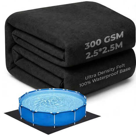Tapis de Sol pour Piscine Hors Sol 2.5m - Géotextile Extra-Épais 300g/m² avec Film PE - Protection Anti-Perforation - Tapis sous Piscine Antidérapant - Installation Facile pour Spa et Jacuzzi (1/5)