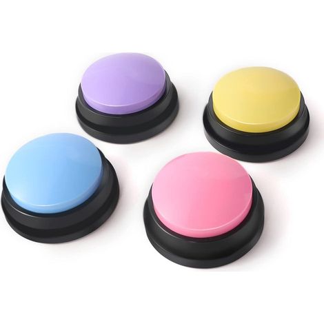 Buzzers avec opnamefunctie - ensemble pour 4 - Educatief jouet adapté aux chiens - Buzzers adapté à stemtraining et respons pour (1/5)