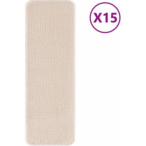 Maison Exclusive - Tapis Antidérapants pour Escaliers 15 pc 60 x 25 cm Crème PP (1/5)