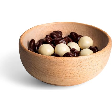Bol Saladier En Bois Naturel Non Peint 12x11,8x5 Cm Fruits Snacks (1/5)
