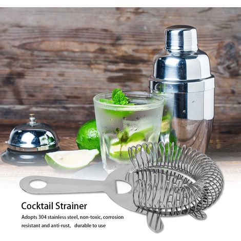 Edelstahl-Siebfilter für Cocktails und Getränke, professionelles Filtrationswerkzeug für Bars, Restaurants, Haushalte, Edelstahl, Barzubehör. (1/5)