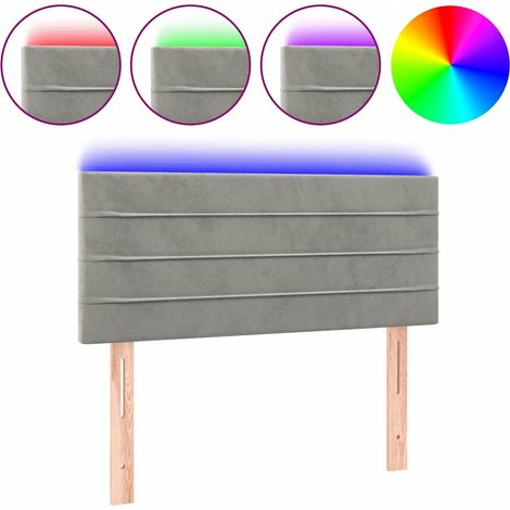 Maison Exclusive - Cabecero con LED de terciopelo gris claro 90x5 (1/5)