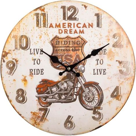 Reloj de pared de madera marrón d34x2 (1/3)