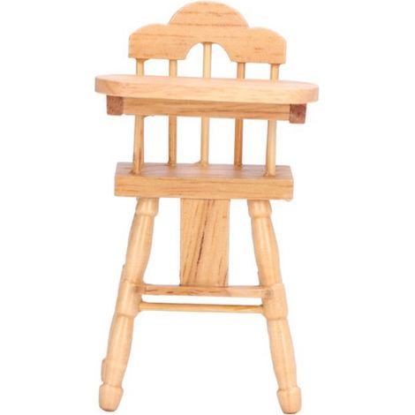 Chaise Haute - Miniature Maison De Poupée 1:12 - Bouleau - 9,8 x 5,4 x 4,5 cm (1/5)