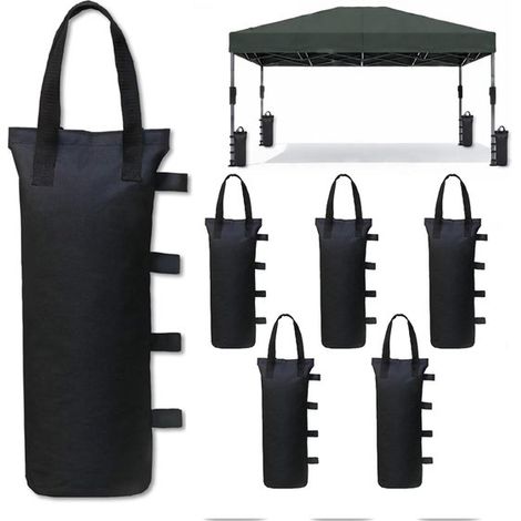Confezione da 6 sacchi di sabbia contrappeso da 15x50 cm, capacità 12 kg - Neri (1/5)