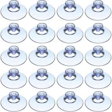 20 Ventouses en Plastique Ventouse Transparente sans Crochet Ventouses de Tête de Champignon pour Extérieur Cuisine Salle de Bain Fenêtre Miroir (20-