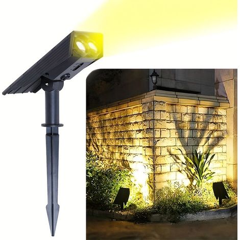 1pc Projecteur Solaire Lampes Solaires Extrieures LED tanches Lumires De Paysage Solaires Intensit Variable Pour Les Jardins Les Piscines Les Arbres Les tangs L amnagement Paysager Et La Dcoration De (1/5)