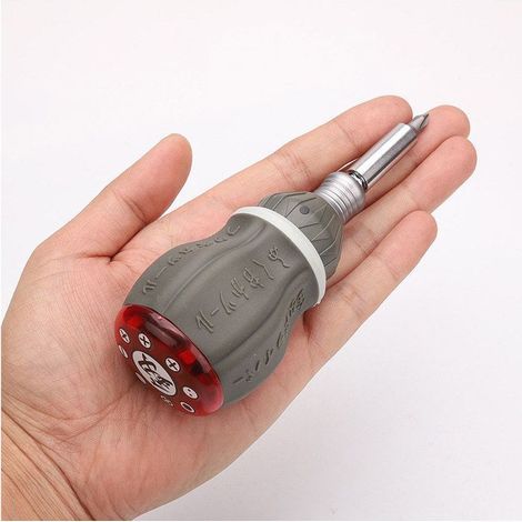 HONORNIC - Tournevis Avec 8 Embouts Interchangeables Gamme FatMax - Mécanisme Cliquet 40 Dents - Angle De Reprise 9° (1/4)