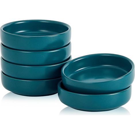 Set di 6 ciotoline in ceramica da 9 cm per salsa di soia, ideali per contorni, sushi, ketchup e barbecue (Verde)