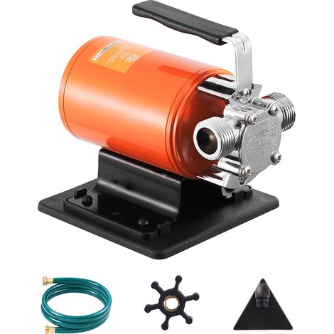 Mophorn Pompa di trasferimento dell'acqua, 12V 360 GPH 1/10HP, portatile con kit tubo di aspirazione, per vari usi (1/5)