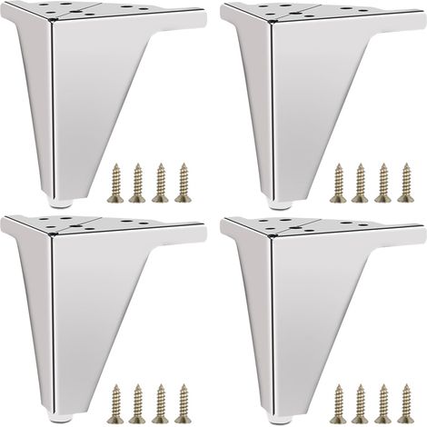 Patas metálicas para sillas y armarios - color plata - altura 100 mm - 4 unidades (1/5)