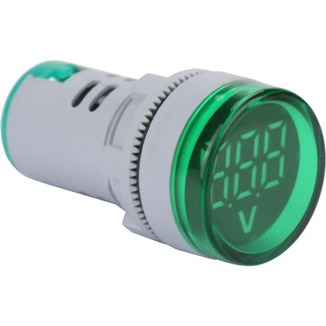 Voltmètre à LED avec indicateur lumineux numérique, indicateur de tension continue, testeur à ampoule ronde (vert) (1/5)