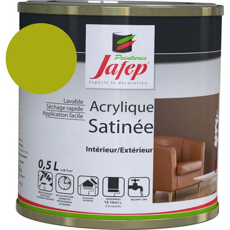 Peinture acrylique satinée citron vert 0,5l Jafep 0,5 L 0,5 L