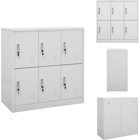 Armoire à casiers Gris clair 90x45x92,5 cm Acier - Meuble De Rangement - Armoire Métallique - Casier Scolaire - Organisation - Stockage (1/5)