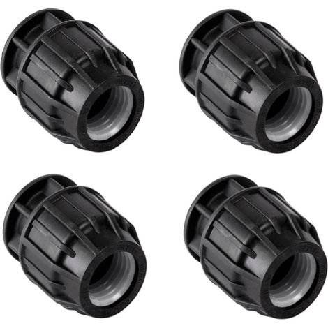 Suinga – Lot de 4 bouchons de compression 20mm – Étanchéité pour tuyaux PE – Matériau polyéthylène – Certifié AENOR pour irrigation