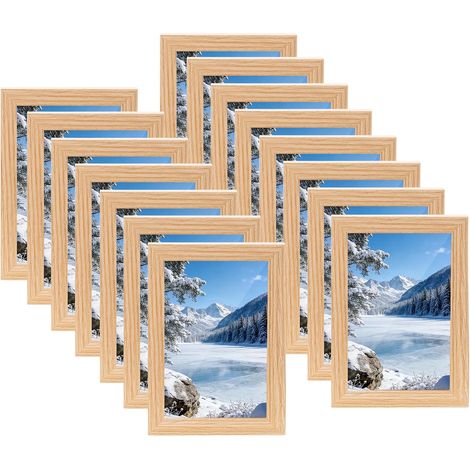 5 Pcs Cadre Photo 10x15cm, Petits Cadre Photo Bois, Cadres Photos 10 x 15 cm, Cadres en Bois MDF Vintage pour Affichage Mural de Table Salon Chambre Bureau Couloir (1/5)