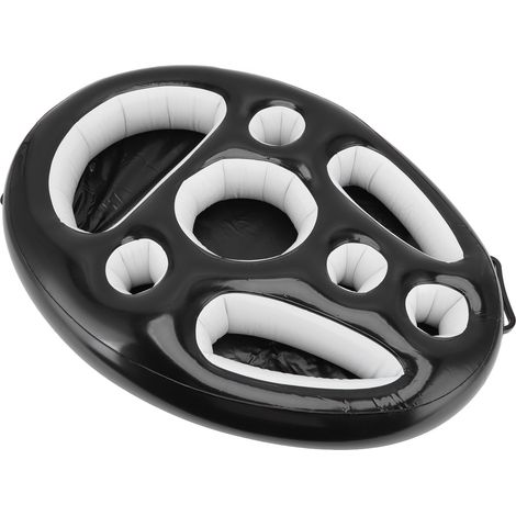 Porte-boissons gonflable en PVC, plateau flottant pour piscine, bac à fruits, vin, téléphone portable, matelas gonflable pour piscine, noir (1/5)