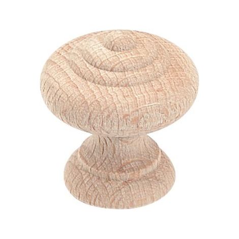 Bouton de meuble en hêtre brut poncé D.40 – Insert laiton Ø 4 mm – Vis acier 4 mm – Longueur 25 mm – Cadap