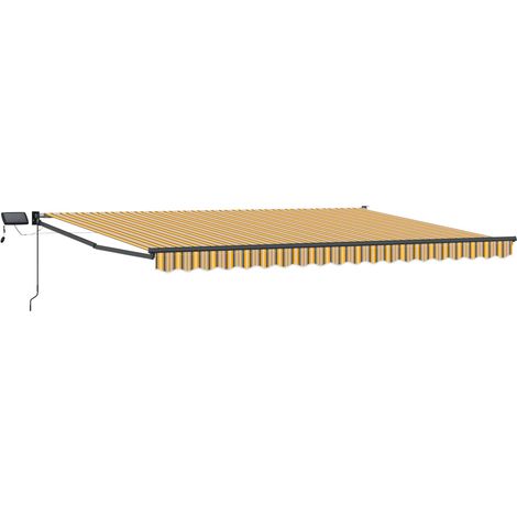 Manual Retractable Awning with LEDs 5 x 3 m vidaXL