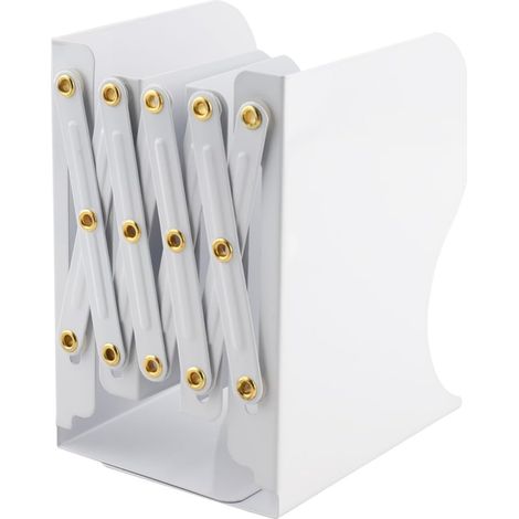 serre-livres en métal -Bibliothèque réglable et extensible -Convient pour ranger livres, documents et enveloppes. -Blanc