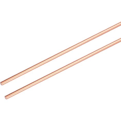 2Pcs Tige Ronde En Cuivre naturel 99.99%, Diamètre 1.2mm / 0.05" Longueur 12.6" Barre Métallique En Cuivre Nu Pour Bricolage Métal Loisirs Jardinage Industrie Décoration (1/5)