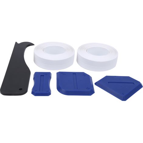 Kit de 6 outils de finition pour calfeutrage : raclette en plastique pour colle à verre, spatule à carrelage, kit de joint d'étanchéité