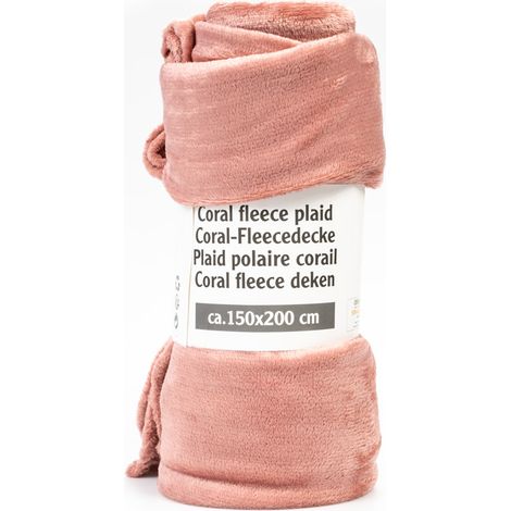Couverture - OTHER BRAND - 150x200cm - Polaire - Rose - Lavable jusqu'à 30°C (1/2)