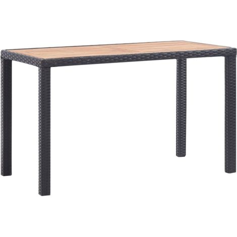 Table de jardin Noir et marron 123x60x74 Bois d'acacia solide (1/5)