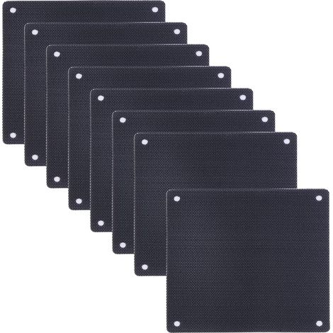 8 Pièces Filtre à poussière, Maille PVC 12x12 cm, Noir, Pour Ventilateur PC (1/5)