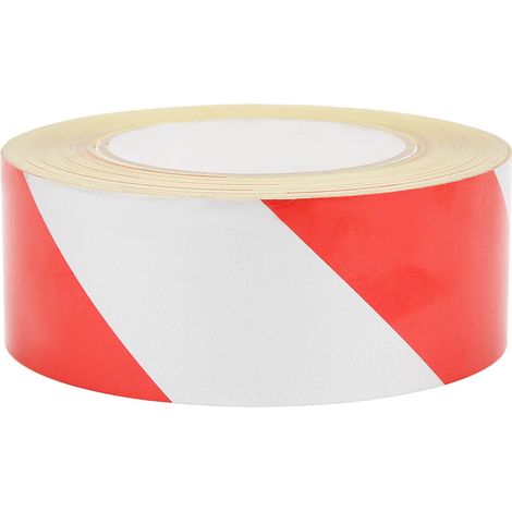Ruban adhésif de signalisation réfléchissant rouge et blanc en PVC de sécurité, 50 mm x 46 m (1/5)